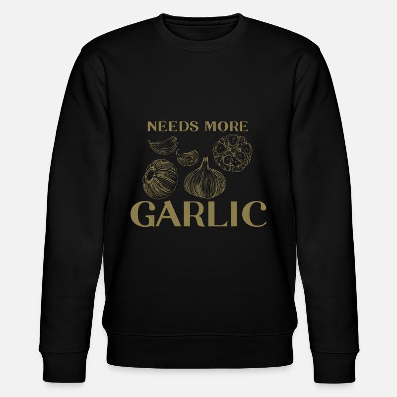 Braucht Mehr Knoblauch Knoblauchzehen - Stanley/Stella Unisex Bio-Sweatshirt CHANGER  - Schwarz