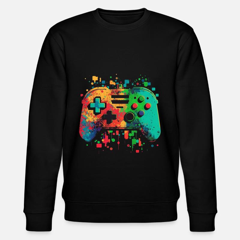 Bunte Konsole - Stanley/Stella Unisex Bio-Sweatshirt CHANGER  - Schwarz