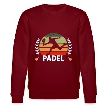 Padel Tennis Paddel Paddelball Padel Plattform - Stanley/Stella Unisex Bio-Sweatshirt CHANGER  - Burgunderrot - Vorne - Nik (191cm) & Marisol (170cm)