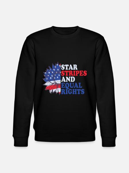 Star stripes and equality - Stanley/Stella CHANGER Unisex Organic Sweatshirt - black
