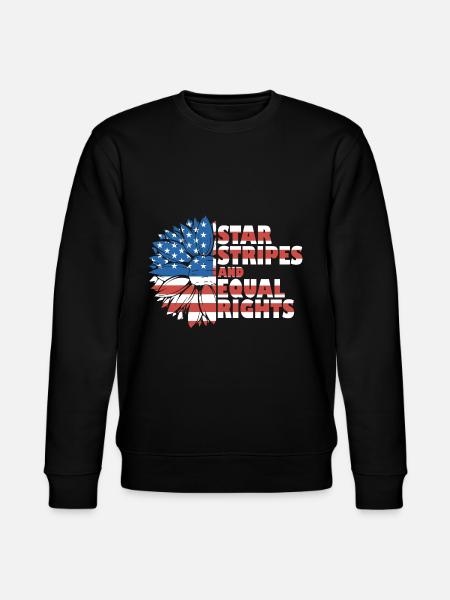 Rayures étoilées et égalité - Sweat bio CHANGER Stanley/Stella Unisexe - noir
