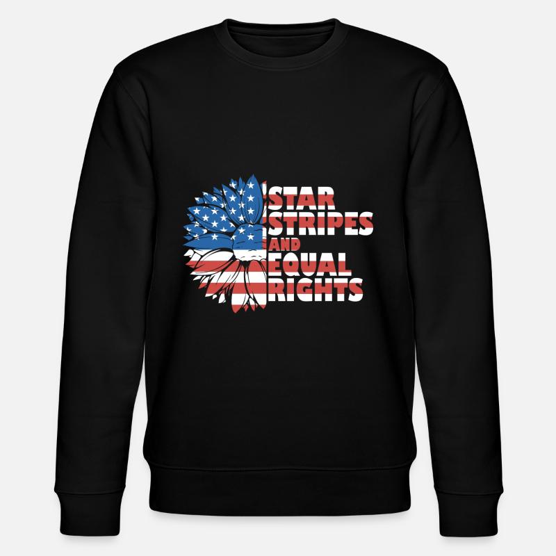 Rayures étoilées et égalité - Sweat bio CHANGER Stanley/Stella Unisexe - noir