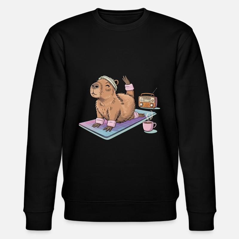 Drôle de Pilates Yoga Capybara - Sweat bio CHANGER Stanley/Stella Unisexe - noir