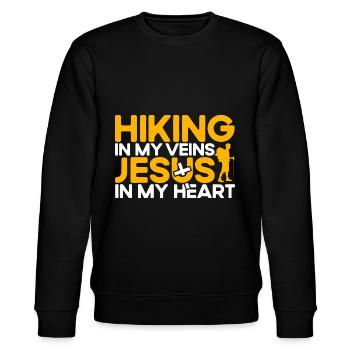Wandern Draußen Fernweh Geschenk - Stanley/Stella Unisex Bio-Sweatshirt CHANGER  - Schwarz - Vorne - Nik (191cm) & Marisol (170cm)