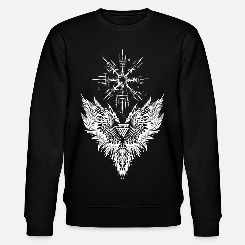 Raven Odin Vegvisir Valknut - Stanley/Stella CHANGER Unisex Organic Sweatshirt - black