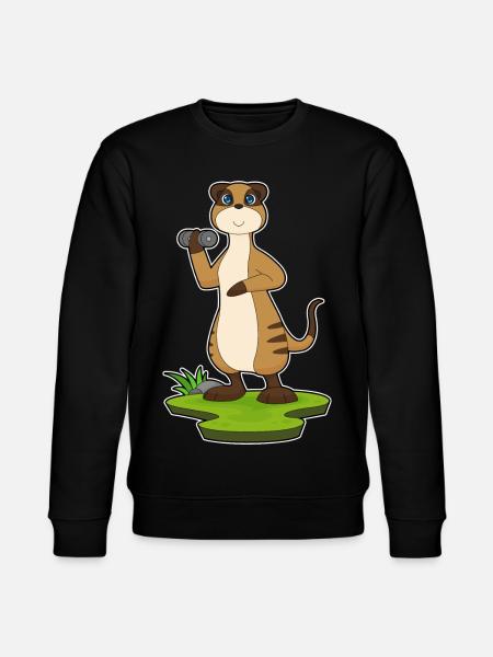 Erdmännchen Bodybuilder Hantel Bodybuilding - Stanley/Stella Unisex Bio-Sweatshirt CHANGER  - Schwarz