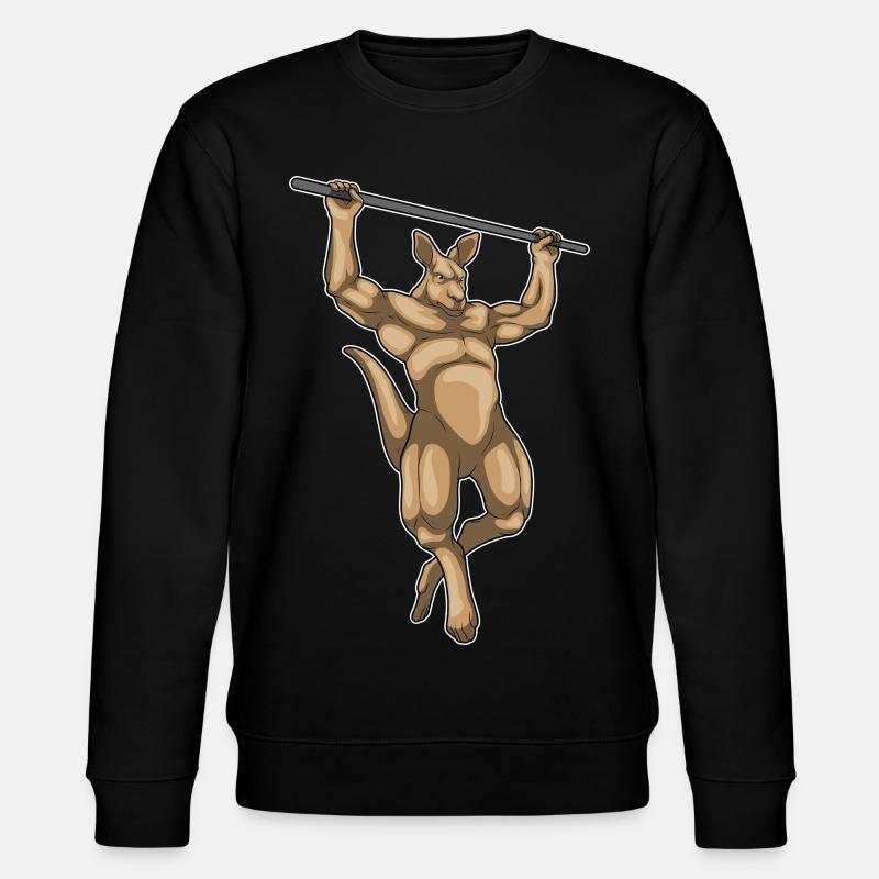 Kangaroo Bodybuilder Pull-Ups Bodybuilding - Stanley/Stella CHANGER Unisex Organic Sweatshirt - black