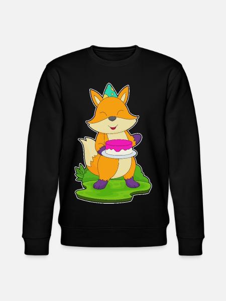 Fox Birthday Cake - Stanley/Stella CHANGER Unisex Organic Sweatshirt - black