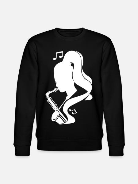 Saxophonist Sketch - Stanley/Stella CHANGER Unisex Organic Sweatshirt - black