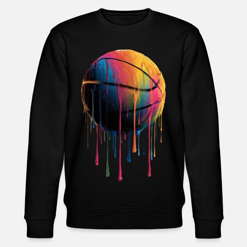 Basketball Buntes Dripping - Stanley/Stella Unisex Bio-Sweatshirt CHANGER  - Schwarz