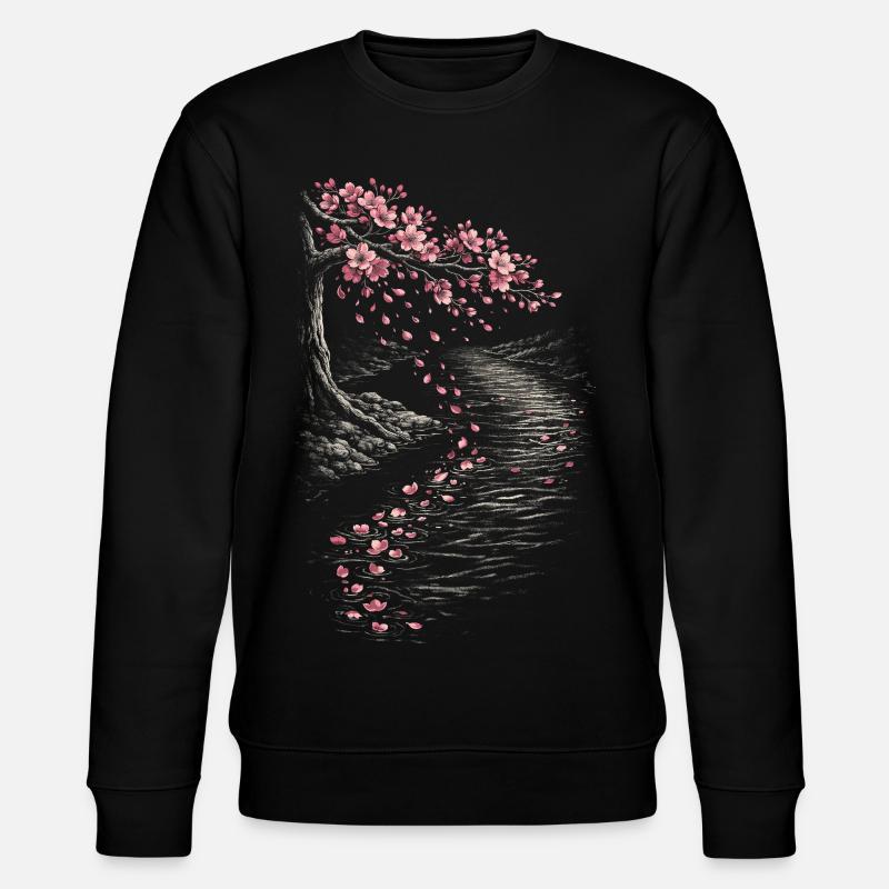 Kirsebærblomst Sakura Kirsebærblomst - Stanley/Stella økologisk unisex-sweatshirt CHANGER - sort