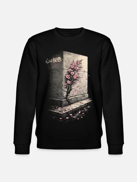 Cherry Blossom Sakura Cherry Blossom - Stanley/Stella CHANGER Unisex Organic Sweatshirt - black