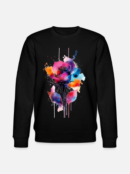 flower - Stanley/Stella CHANGER Unisex Organic Sweatshirt - black