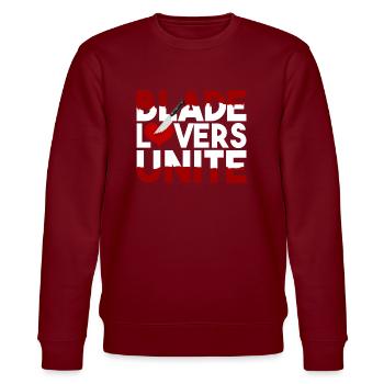 Blade Lover Unite - Stanley/Stella CHANGER Unisex Organic Sweatshirt - burgundy - Front - Nik (191cm) & Marisol (170cm)
