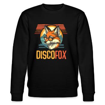 Retro Vintage Discofox Tanzpaar Turnier - Stanley/Stella Unisex Bio-Sweatshirt CHANGER  - Schwarz - Vorne - Nik (191cm) & Marisol (170cm)