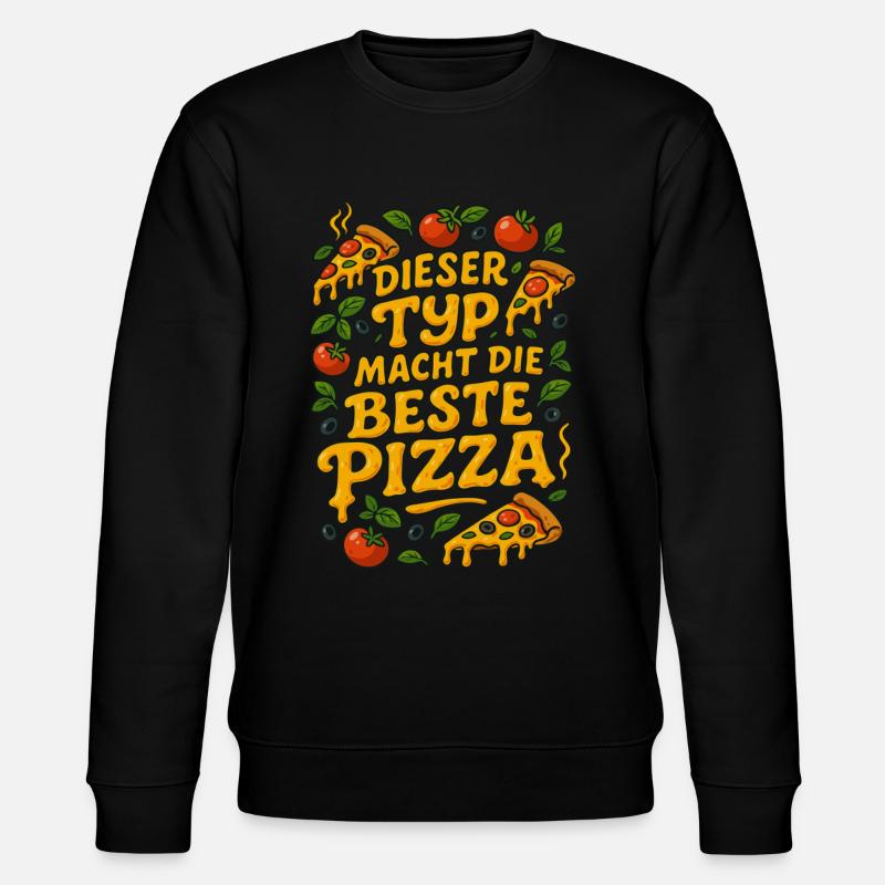 Pizzabäcker Spruch Sprüche Geschenk - Stanley/Stella Unisex Bio-Sweatshirt CHANGER  - Schwarz
