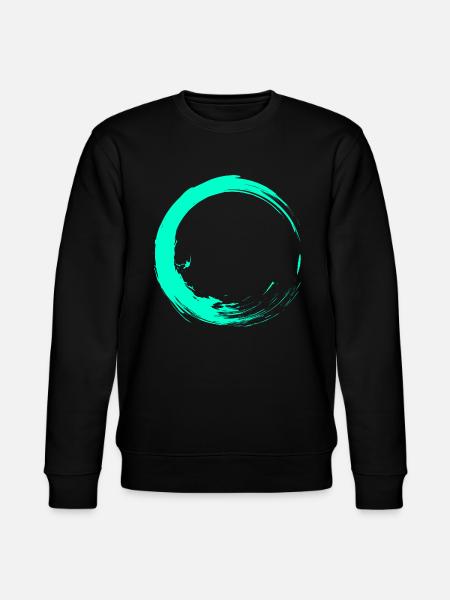 Circle brush design turquoise - Stanley/Stella CHANGER Unisex Organic Sweatshirt - black