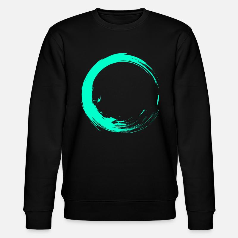 Circle brush design turquoise - Stanley/Stella CHANGER Unisex Organic Sweatshirt - black