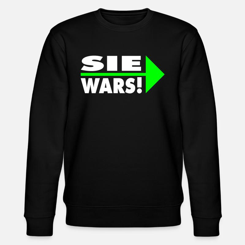 Sie wars! Partner- oder Partyshirt - Stanley/Stella Unisex Bio-Sweatshirt CHANGER  - Schwarz