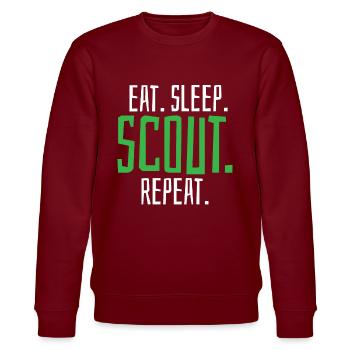 Scout Scouting - Stanley/Stella Unisex Bio-Sweatshirt CHANGER  - Burgunderrot - Vorne - Nik (191cm) & Marisol (170cm)