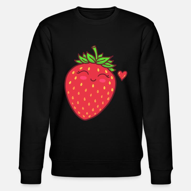 Erdbeere - Stanley/Stella Unisex Bio-Sweatshirt CHANGER  - Schwarz