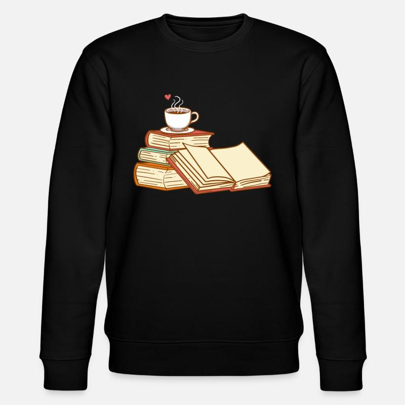 Bücherwurm - Stanley/Stella Unisex Bio-Sweatshirt CHANGER  - Schwarz