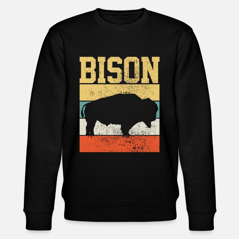 Bison Retro - Stanley/Stella Unisex Bio-Sweatshirt CHANGER  - Schwarz