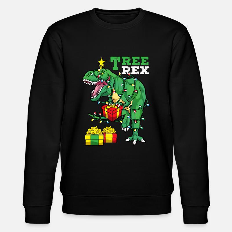 Christmas T-Rex - Stanley/Stella CHANGER Unisex Organic Sweatshirt - black