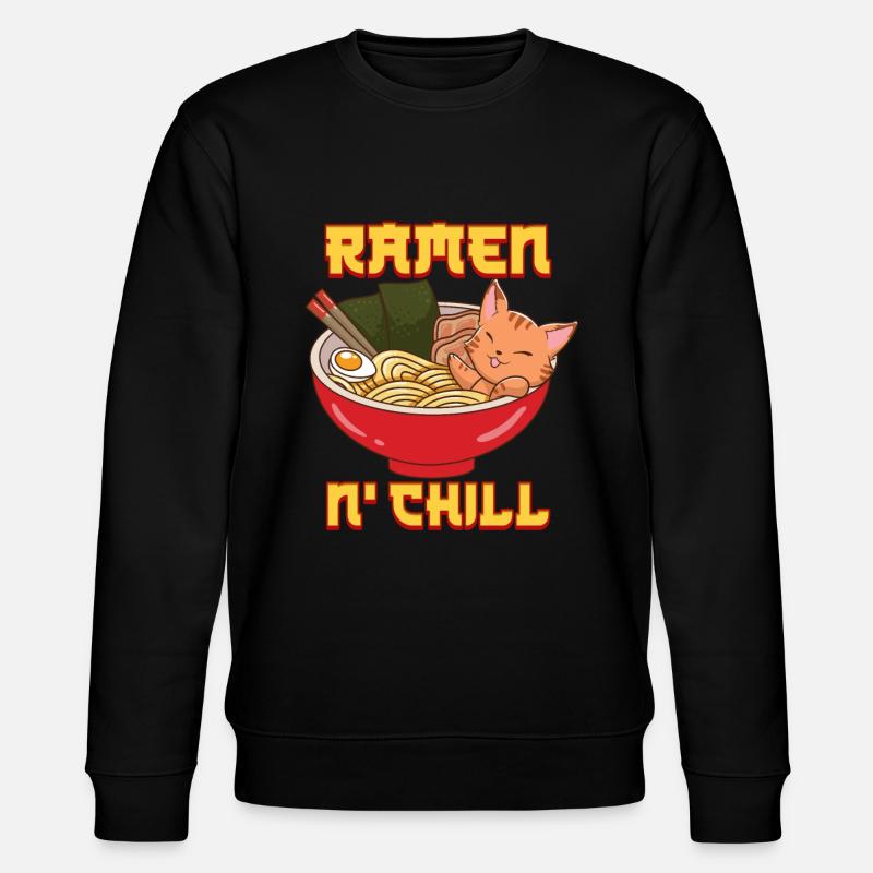 Ramen Katze Anime - Stanley/Stella Unisex Bio-Sweatshirt CHANGER - Schwarz
