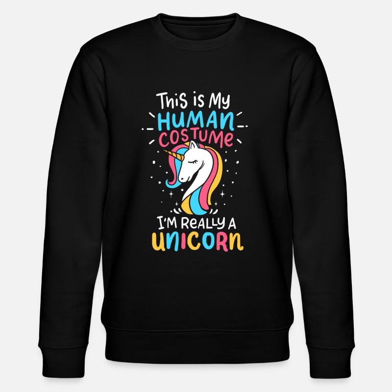 Einhorn - Stanley/Stella Unisex Bio-Sweatshirt CHANGER  - Schwarz