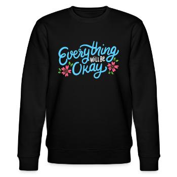 Inspirierendes Zitat - Stanley/Stella Unisex Bio-Sweatshirt CHANGER  - Schwarz - Vorne - Nik (191cm) & Marisol (170cm)