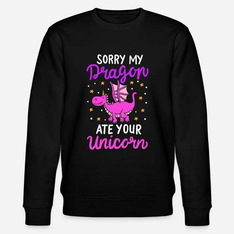 Einhorn Drache - Stanley/Stella Unisex Bio-Sweatshirt CHANGER  - Schwarz
