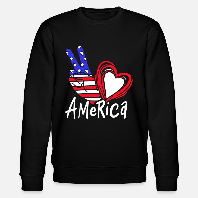 Amerika - Stanley/Stella Unisex Bio-Sweatshirt CHANGER  - Schwarz