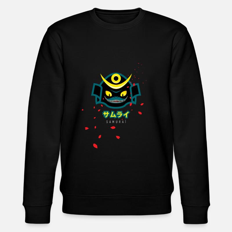 Samurai Drachenaugen Kabuto weiß bg Design Design - Stanley/Stella Unisex Bio-Sweatshirt CHANGER  - Schwarz
