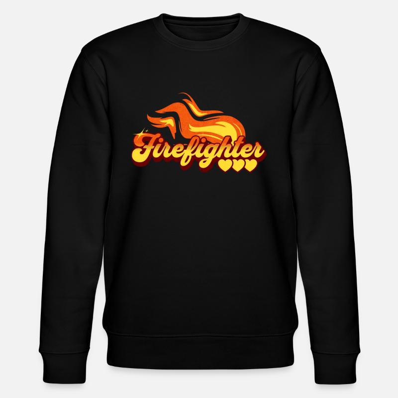 Feuerwehr Geschenk Flammenmuster - Stanley/Stella Unisex Bio-Sweatshirt CHANGER  - Schwarz