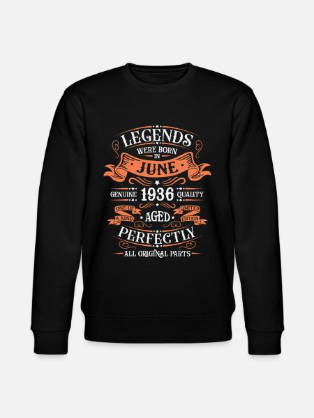 June 1936 Birthday man - Stanley/Stella CHANGER Unisex Organic Sweatshirt - black