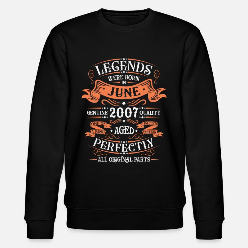 Legende seit Juni 2007 - Stanley/Stella Unisex Bio-Sweatshirt CHANGER  - Schwarz