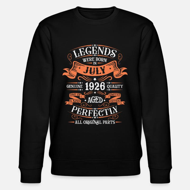 Né en juillet 1926 - Sweat bio CHANGER Stanley/Stella Unisexe - noir