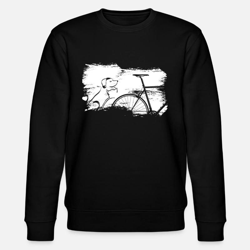 Rennrad mit Hund Katze - Stanley/Stella Unisex Bio-Sweatshirt CHANGER  - Schwarz