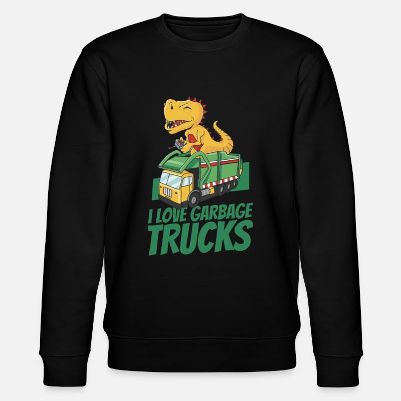 Ich liebe Müllautos - Stanley/Stella Unisex Bio-Sweatshirt CHANGER - Schwarz