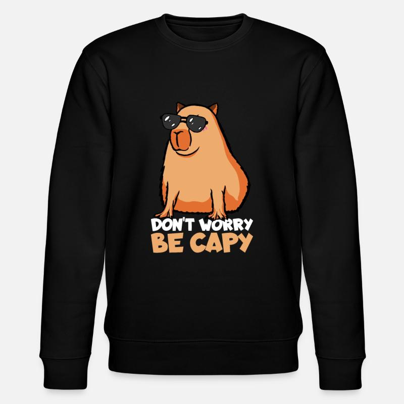 Don't Worry Be Capy - Stanley/Stella Unisex Bio-Sweatshirt CHANGER  - Schwarz