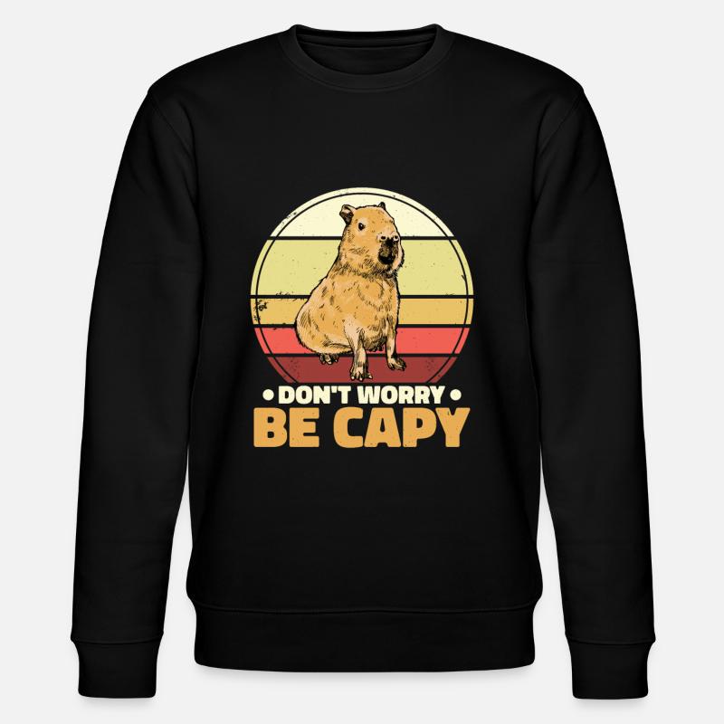 Don't Worry Be Capy - Stanley/Stella Unisex Bio-Sweatshirt CHANGER - Schwarz