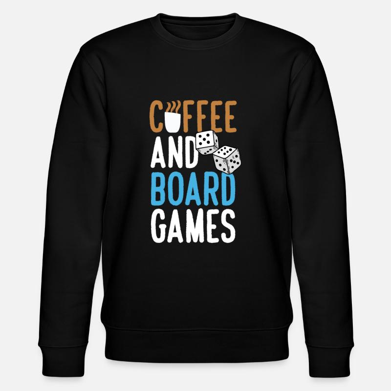Kaffee und Brettspiele - Stanley/Stella Unisex Bio-Sweatshirt CHANGER  - Schwarz