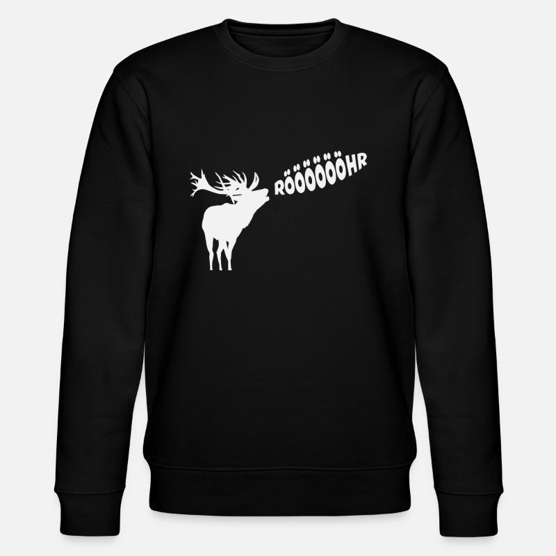 Röhrender Hirsch Tier Silhouette Geschenkidee - Stanley/Stella Unisex Bio-Sweatshirt CHANGER  - Schwarz