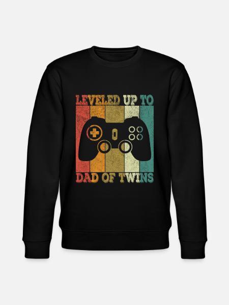 Fremtidige Far til Twins Graviditet Announcement 2021 - Stanley/Stella økologisk unisex-sweatshirt CHANGER  - sort