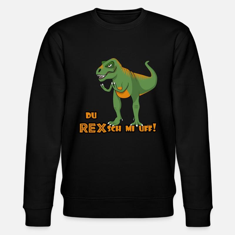 T-Rex "Regsch mi uf" Schweizerdeutsch - Stanley/Stella Unisex Bio-Sweatshirt CHANGER  - Schwarz