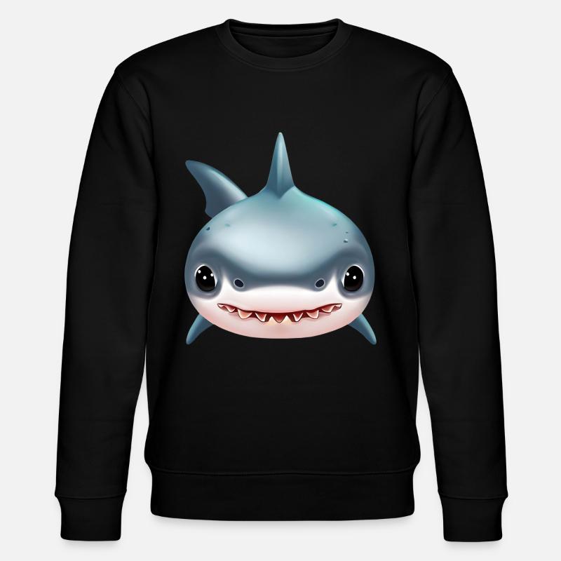 Niedlicher Haifisch - Stanley/Stella Unisex Bio-Sweatshirt CHANGER  - Schwarz