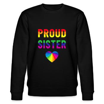 Proud Sister lgbtq pride month 2023 pride Rainbow - Stanley/Stella Unisex Bio-Sweatshirt CHANGER  - Schwarz - Vorne - Nik (191cm) & Marisol (170cm)