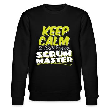 Scrum Master Keep Calm And Ask - Stanley/Stella CHANGER Unisex Organic Sweatshirt - black - Front - Nik (191cm) & Marisol (170cm)