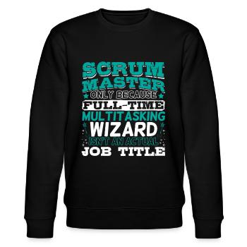Scrum Master & Full Time Wizard - Stanley/Stella Unisex Bio-Sweatshirt CHANGER  - Schwarz - Vorne - Nik (191cm) & Marisol (170cm)